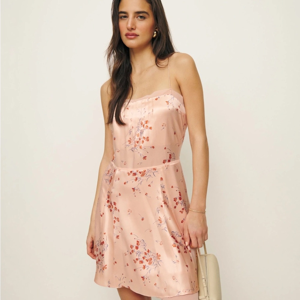 Reformation Irene Silk Dress NWT in Peach Melba
